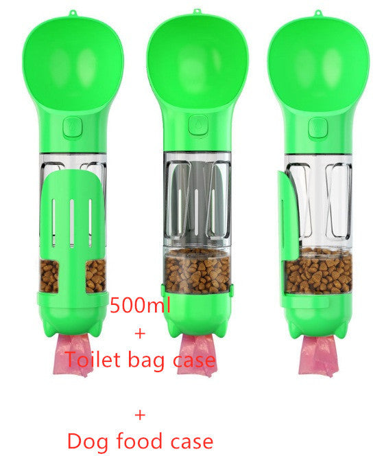 3 In 1 pet Bottle with water bowl, Feeder Bowl and Garbage Bag Storage