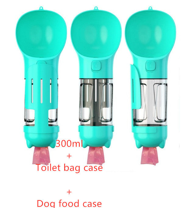 3 In 1 pet Bottle with water bowl, Feeder Bowl and Garbage Bag Storage