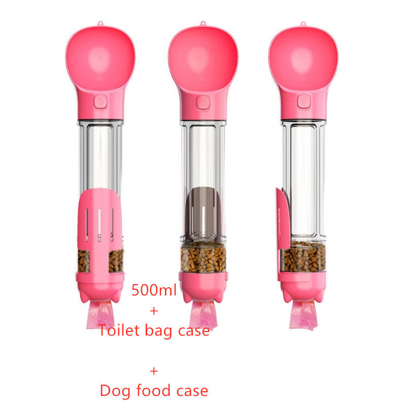3 In 1 pet Bottle with water bowl, Feeder Bowl and Garbage Bag Storage