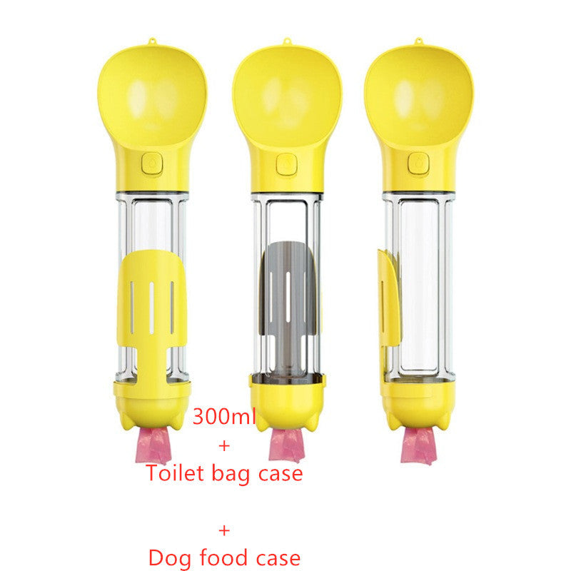 3 In 1 pet Bottle with water bowl, Feeder Bowl and Garbage Bag Storage