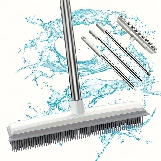2-in-1 Pet Hair Removal Rubber Broom
