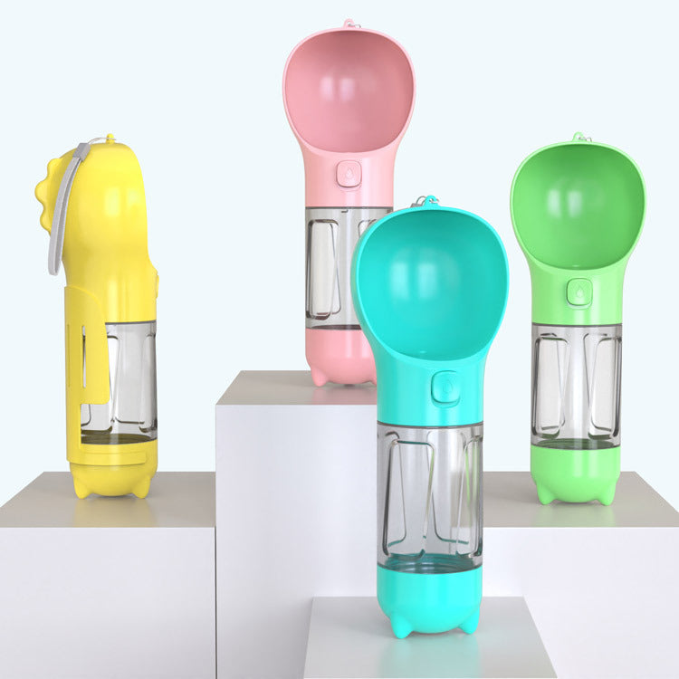 3 In 1 pet Bottle with water bowl, Feeder Bowl and Garbage Bag Storage