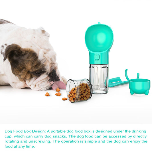 3 In 1 pet Bottle with water bowl, Feeder Bowl and Garbage Bag Storage